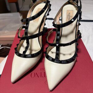 Valentino Rockstud Heels, Black and White